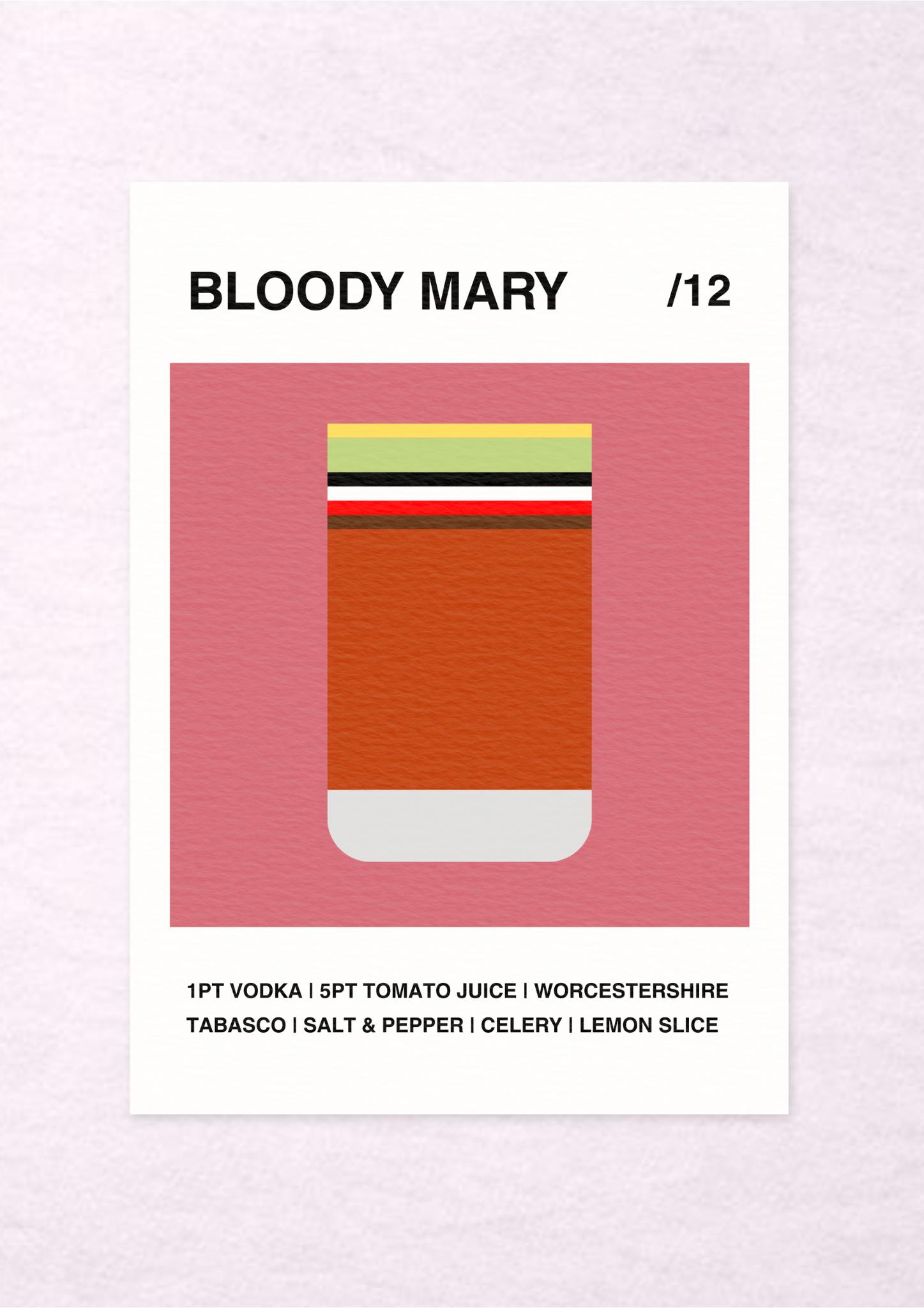 Bloody Mary /12 - A4 – Blocktail Prints - Abstract Artworks for