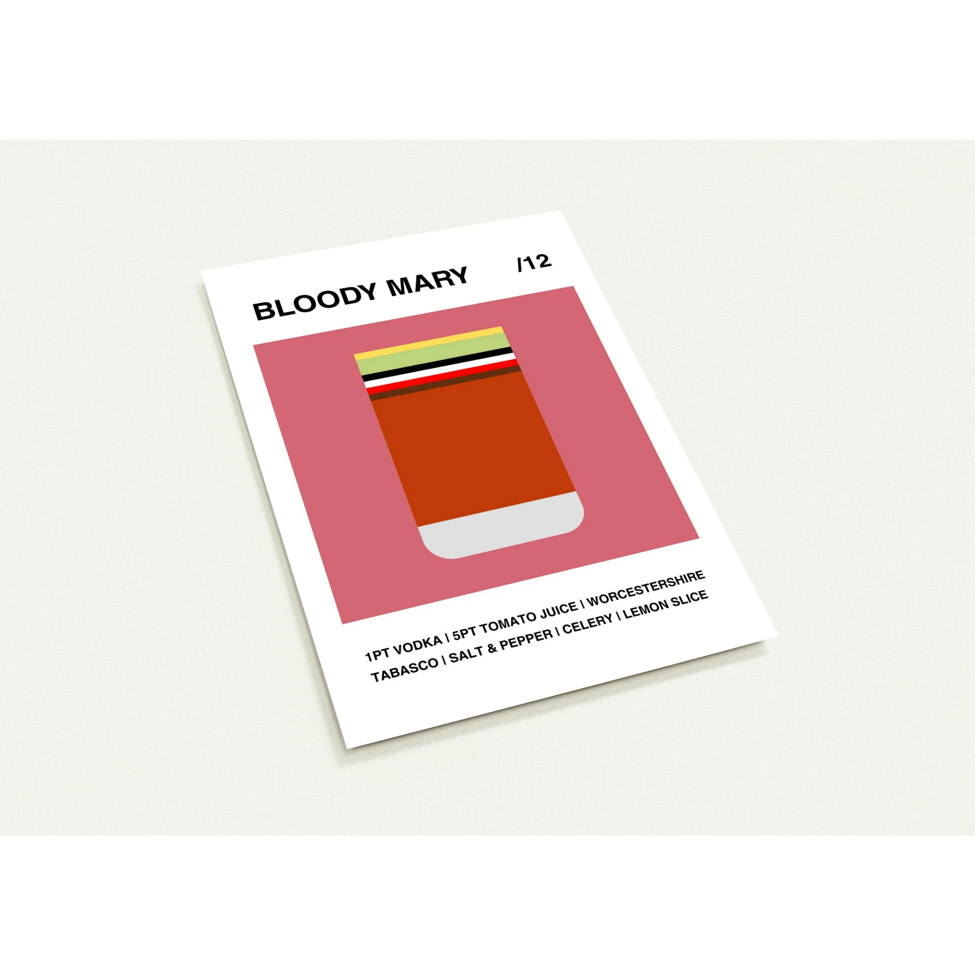 Bloody Mary /12 - Pack of 10 A6 Post Cards – Blocktail Prints